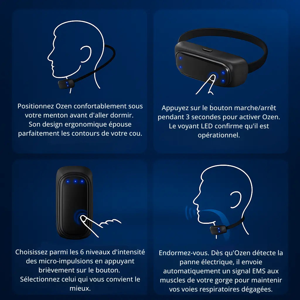 Ozen™ | Neurostimulateur EMS Anti-Ronflement